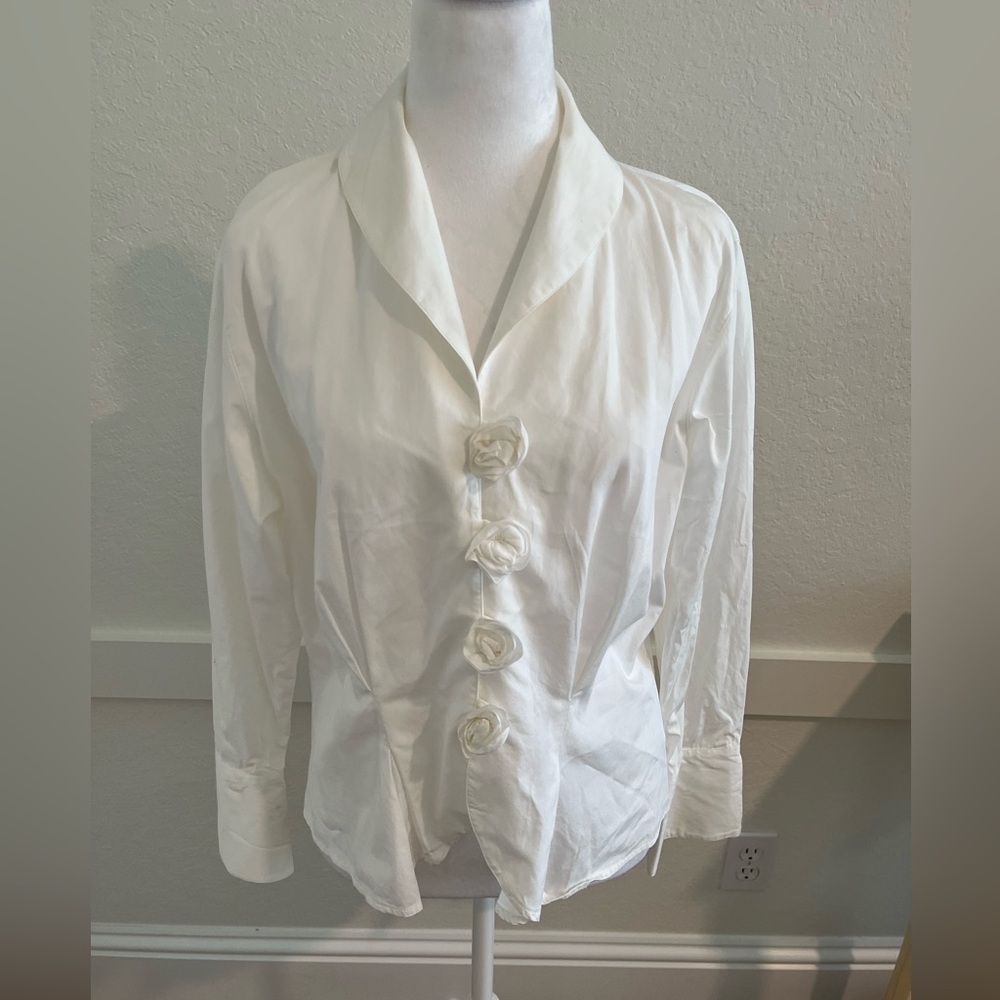 Anne Fontaine white blouse with embellishments M